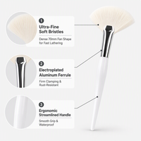 Brosse Nettoyante Visage en Forme d'Éventail, Poils Synthétiques Doux, Brosse à Mousse pour Nettoyage du Visage, Logo Personnalisé OEM, Vente en Gros