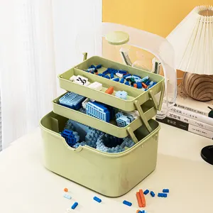 Caixa de plástico de grande capacidade para brinquedos infantis, armazenamento resistente e durável