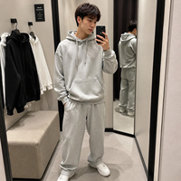Ensemble de sweat-shirts à capuche pour hommes, sweat-shirt à col montant pour hommes, sweat-shirt uni pour hommes, fournisseur de sweats à capuche pour l'automne