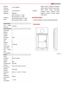 HIK DS-KV8113-WME1(C) Video Door <strong>Phone</strong> 1-<strong>Button</strong> Metal Villa Door Station <strong>2</strong> MP Camera IR Supplement Nametag <strong>Button</strong> <strong>Intercom</strong> - Product Image 6
