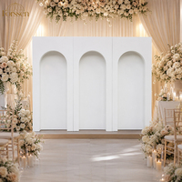 Panneau mural arqué 3D pour toile de fond de mariage, blanc brillant, modulaire, pour cérémonie de mariage, hôtel, banquet, événement, fête, décoration de scène