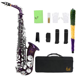 <span class=keywords><strong>Saxophone</strong></span> <span class=keywords><strong>alto</strong></span> étudiant adulte commerce extérieur avec goutte de laque d'or E conduit en laiton violet BB & EB ton - Product Image 2