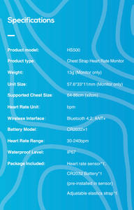 Sensor de Ritmo Cardíaco GEOID HS500, Monitor de Actividad Física para iPhone y Android, Reloj Deportivo para Ciclismo y Entrenamiento de Carrera - Product Image 5