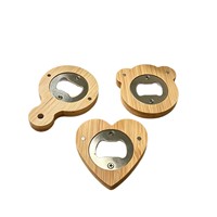 Ouvre-bouteille magnétique en bois personnalisé, ouvre-capsule rond en aluminium, outil manuel d'ouverture de bière
