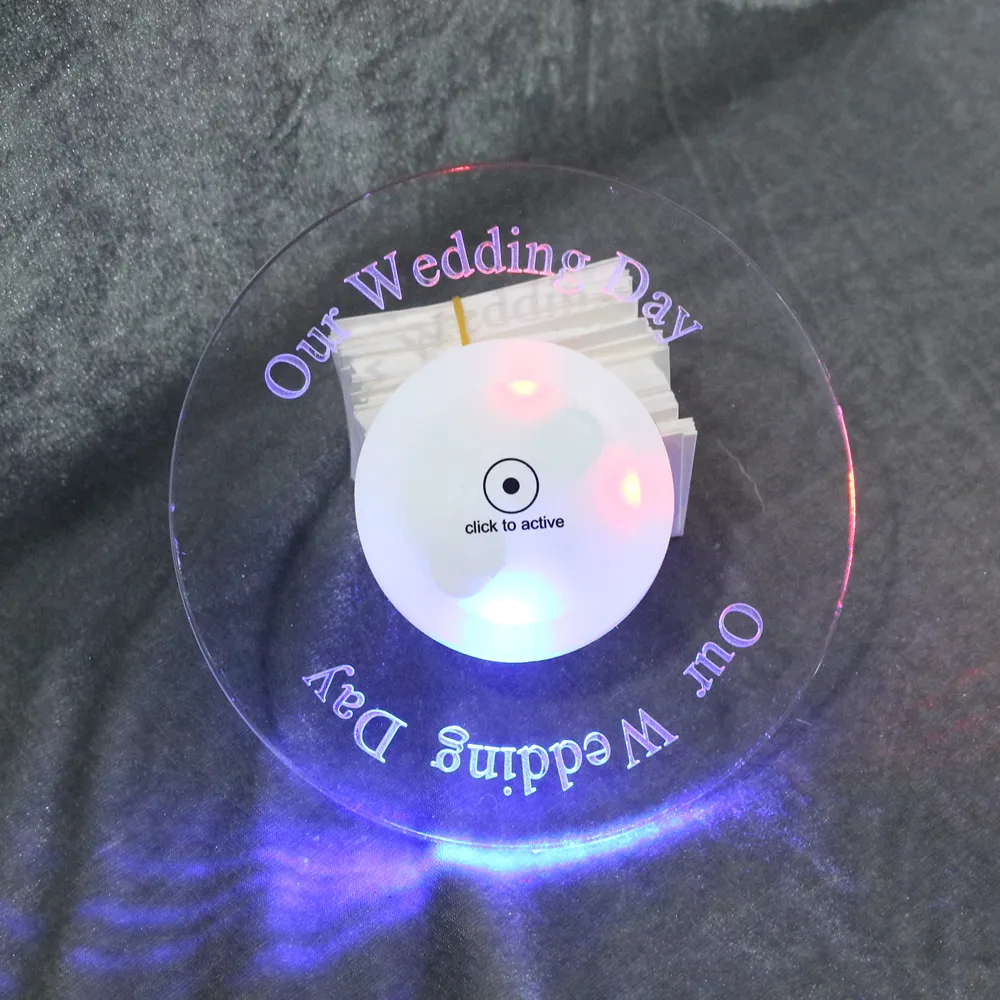 New style of Transparent led acrylic wedding cup pad