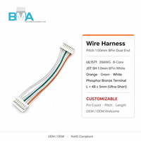 Câble de raccordement 8 broches à 8 broches, pas de 1,00 mm, 28 AWG, 48 mm/0,16 pi, isolé en PVC blanc/orange pour connexion interne d'électronique grand public