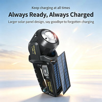 350 °   Linterna de Mano Giratoria de Doble Luz, Linterna LED Recargable Solar, Lámpara de Trabajo de Emergencia