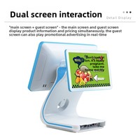Sistem POS Layar Sentuh All-in-one Pintar Baru dengan CPU Core I3-464, Penyimpanan 232GB, Sistem Operasi Windows/Android untuk Supermarket dan Toko Swalayan