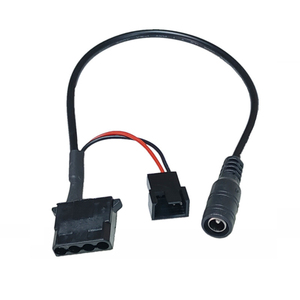 Dc5521 để 4-pin Molex & 3-pin PWM y-splitter 5v-9v-12v quạt kép Power Adapter cho trường hợp máy tính làm mát - Product Image 1