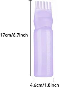 Free Sample 100pcs 120ml HDPE Eco Friendly White Red Purple Salon Hair Comb <b>Brush</b> Applicator <b>Bottle</b> Oil - Product Image 2