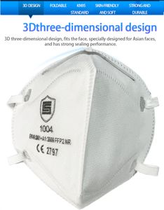 Masque anti-poussière FFP2 KN95 à valve, respirateur 5 couches EN 149, masque facial avec pince-nez réglable, respirateur homologué CE - Product Image 1