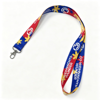 Lanière personnalisée en polyester avec logo, cordon de cou pour badge d'identification, porte-clés, bracelet de poignet, cadeau promotionnel, vente en gros, OEM