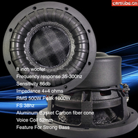 Haut-parleur de caisson de basses actif de voiture de 8 pouces avec amplificateur MonoBlock classe D 500W RMS pour TOYOTA GMC FORD Chevrolet Pickup Truck Van