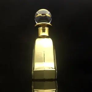 2021 الفاخرة تصميم 120 مللي الذهب طباعة النقش بالليزر شعار كرة مستديرة أعلى سميكة أسفل شاشة زجاجية زجاجة