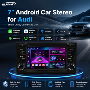 <span class=keywords><strong>Autoradio</strong></span> Android 7 pouces en gros pour Audi A4 B6 B7 2002-2008, lecteur stéréo avec CarPlay sans fil, GPS, OEM - Product Image 3