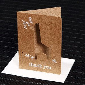 Tarjetas de Felicitación de Papel Kraft con Diseño de Animales Recortados con Láser, Tarjetas de Invitación de Boda Vintage para Amigos y Familiares - Product Image 3