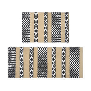 Alfombra de Cocina con Patrón de Diamantes, Rectangular, Antideslizante, de Poliéster y Algodón, para Uso en la Cocina - Product Image 1