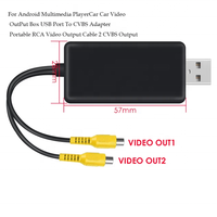 Adaptor Output Video Meihua USB ke CVBS 2 Output CVBS RCA Pemutar Multimedia Android TV Kabel USB 5V DC Kombinasi Radio Mobil DVD