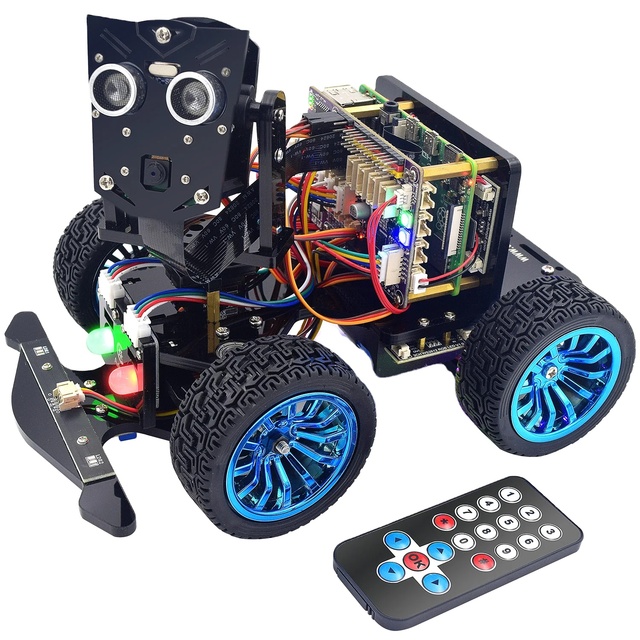 PiCar-B Mars Rover Smart Car Kit for Raspberry Pi, Obstacle Avoidance, Line Tracking, Light Tracing, Camera, Speech Recognition