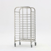 Chariot en acier inoxydable pour cuisine de restaurant 15 étages 32 plateaux four rotatif plaque de cuisson en métal pour pain chariot à roulettes