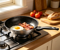 Poêle à frire en acier inoxydable 28cm ustensiles de cuisine