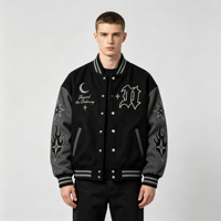 Blouson universitaire d'hiver pour homme, style Hip Hop, coupe oversize, broderie gothique, patchwork, lettres personnalisées, streetwear, col montant, vêtement d'extérieur