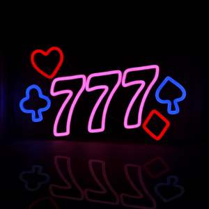 <span class=keywords><strong>777</strong></span> Casino personnalisé LED enseigne au néon décoration murale pour la maison salle de <span class=keywords><strong>poker</strong></span> pour Casino jeu salles de jeux jeux magasins bars événements d'affaires - Product Image 2