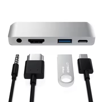 TUTI Vente en gros Hub USB 4 en 1 avec port audio 3,5 mm, charge PD, HDTV 4K, station d'accueil Type C pour tablette