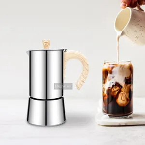 意大利浓缩咖啡4/6杯摩卡壶咖啡机不锈钢摩卡壶