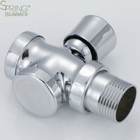 Robinet de chasse d'eau en alliage de zinc chromé à commande manuelle, économie d'eau, temporisation, design moderne, pour toilettes d'hôpital
