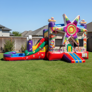 <span class=keywords><strong>Location</strong></span> de châteaux gonflables Fiesta Party, combo château gonflable, nouveau design, château gonflable humide et sec pour les fêtes d'enfants - Product Image 1