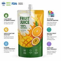 Op maat gemaakte logo 500ml voedselveilige staande spout pouch, milieuvriendelijke doypack spout zak voor fruit, groente, sap, gelei en drankenverpakkingen