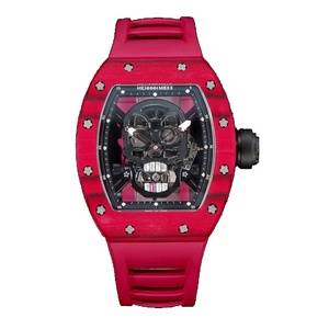 Estilo Hip-Hop Tourbillon Hollow Skull Dial Design Reloj mecánico Caja de cerámica de lujo Reloj Correa de goma de cristal de zafiro - Product Image 1