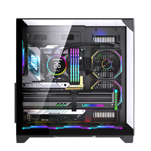 Lovingcool usine nouveau prix Logo personnalisé gros cas ATX Spcc Gaming Computer Cases et tours Esports <span class=keywords><strong>Gamer</strong></span> Glass Cases - Product Image 2