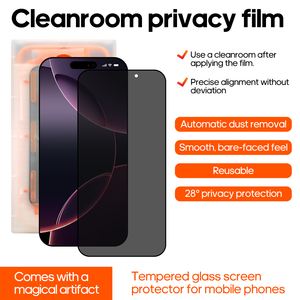 14promax/14pro/14plus/<span class=keywords><strong>14</strong></span> plein écran 9H bac sans poussière 2.5D protecteur d'écran rayonnant Anti-empreintes digitales Anti-peeping intimité - Product Image 2