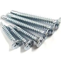 Vis autoperceuse à tête trompette Phillips zinguée 1022A en acier au carbone ST3.5 ST4.2 pour tôle métallique