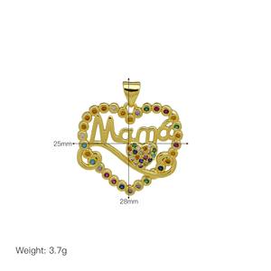 Pendentif de charme MAMA en zircon coloré de haute qualité HD354, or 18 carats, cadeau de fête des mères, cadeau d'anniversaire, accessoire pour femmes - Product Image 5