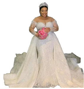 S3003F 2026 Nuevo Vestido de Novia de Moda con Cola Desmontable de Encaje - Product Image 1
