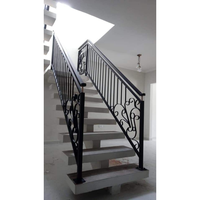 Rampe en fer forgé élégante de style européen, réglable, facile à installer, pour villa, escalier, balcon, avec finition résistante à l'eau