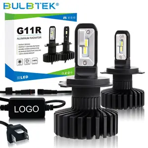 BULBTEK-faro LED sin ventilador para coche, lámpara de cabeza CANBUS de doble haz, impermeable, 12v, 24v, superbrillante, H4, G11R h4