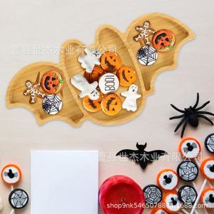 Bandeja de madera Shijie para Halloween, plato para refrigerios, bandeja de madera maciza para servir frutas, decorativa para mesa - Product Image 2