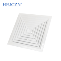 Prix de gros Blanc Alliage d'aluminium Climatisation Directionnel Alimentation 4 Voies Plafond Carré Diffuseur d'air