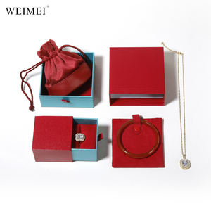 WEIMEI Cajón Terciopelo Interior Papel Joyero Personalizable Logo Pulsera Collar Almacenamiento Caja de Regalo para Joyería Embalaje - Product Image 2