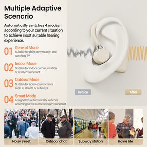 Flysound Appareil auditif médical personnalisé OEM à conduction aérienne, léger, avec gain de 55 dB, récepteur intra-auriculaire et étui de séchage et de charge - Product Image 5