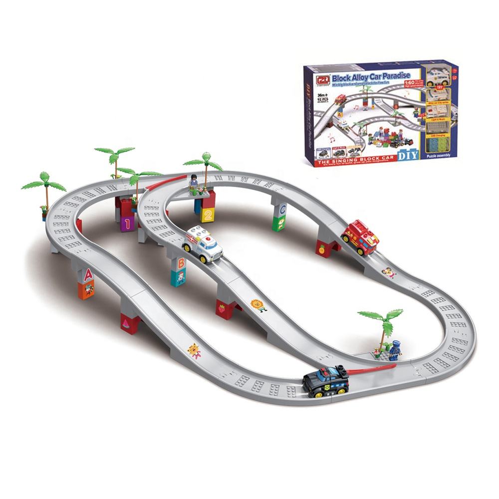 1/60电动合金轨道车玩具积木车金属赛车跑道玩具与兼容积木迷你人物车| Alibaba.com