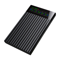SHUOLE Casing Hard Disk/SSD 2.5 Inch USB 3.1 Tipe C dengan Layar LED Digital, Bahan Plastik ABS