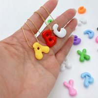 Pendentif breloque lettre initiale A-Z 26 alphabets en laiton émaillé coloré avec zircon pour collier tendance, accessoire de bijouterie, vente en gros