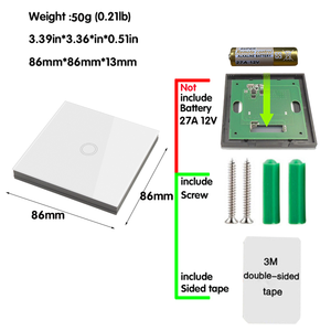 <span class=keywords><strong>Rf</strong></span> 433Mhz 1 2 3 gang không dây tường chuyển đổi EV1527 học tập mã pin Powered Tempered tinh thể Glass Bảng điều chỉnh - Product Image 4