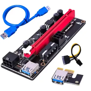 PCI-E <span class=keywords><strong>VER009S</strong></span> Riser-Karte PCIe 1X zu 16X mit USB 3.0 Datenkabel PCI-E Riser-Adapter Port-Karte Verlängerungskabel für Grafikkarten - Product Image 6