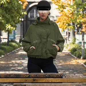 Chaqueta Corta de Mujer para Primavera/Otoño, Moderna, con Cinturón, Cuello Mao, Estilo Casual, Nueva Colección 2026 - Product Image 3